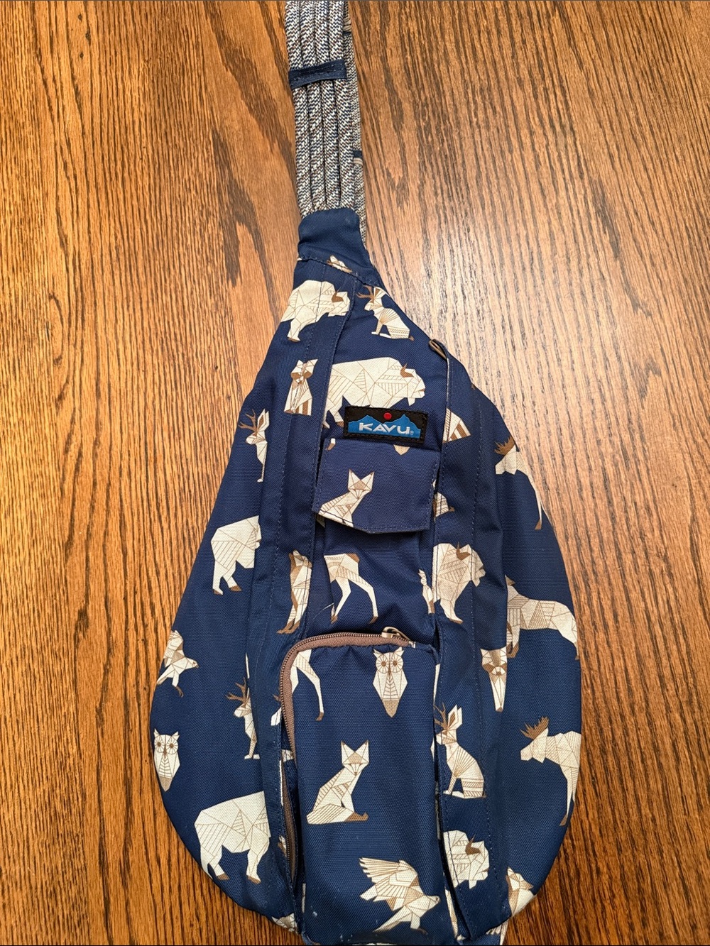 KAVU Woodland Animal Rope Sling Backpack Crossbody Bag Outdoor Travel